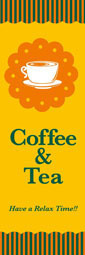 coffee&teaのぼり旗 オレンジ
